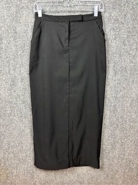 Necessary Objects Black Pencil Skirt with Front Seam